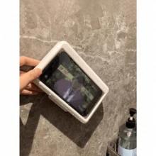 1pc Waterproof Anti-Fog 360° Rotatable Touchable Shower Phone Holder Bracket, Suitable For Bathroom/Kitchen Wall Mount, Compatible With IPhone 14 13 12 11 Pro Max XS XR And Other Phones Under 6.8 Inches - Multicolor - View 5