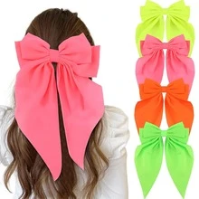 6 st minimalistiska fluorescerande rosettband elastiska hårspännen - Multifärgad - Visa 4