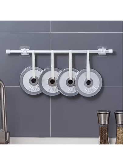 4 Stück Fenstervorhangstangen-Halterungen ohne Bohren - selbstklebend, verstellbare Wandhaken, geeignet für moderne Wohndekoration, Schlafzimmer, Wohnzimmer, Küche und Badezimmer - transparentes Kunststoffmaterial, einfache Installation, langanhaltend und vielseitig einsetzbar, unverzichtbar für Halloween- und Weihnachtsdekoration