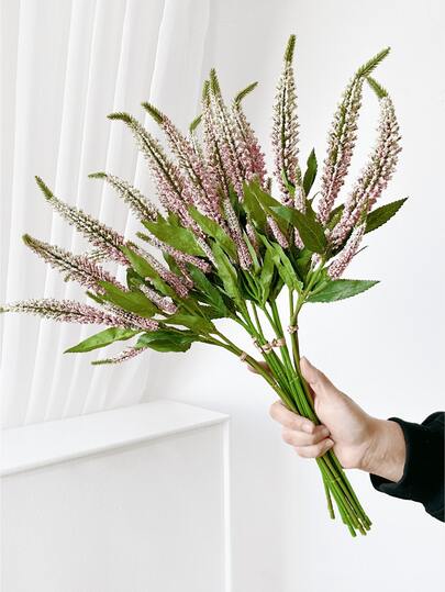 1/3/6 pièces Fleur de sauge blanche artificielle factice, 48 cm Fleurs artificielles pour mur, salon, chambre à coucher, mariage, fête, table, maison, cuisine, mariage, bureau, centre de table, bureau, jardin, extérieur, maison, décoration de jardin, toutes saisons