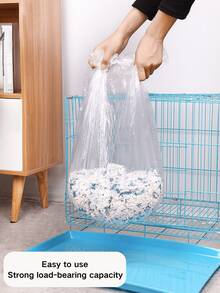 10/50 piezas Forros de plástico desechables universales para jaulas de mascotas, adecuados para jaulas de conejos, jaulas de pájaros, bolsas de arena para gatos, almohadillas para orinar de perros, alfombrillas de limpieza - Blanco - Ver 2