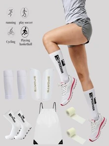 5pcs/Set Football Gear Set (Football Socks/Shin Guards/Shin Pads/Storage Bag/Accessories), Complete Equipment To Showcase Your Unique Strength On The Field - Multicolor - View 7