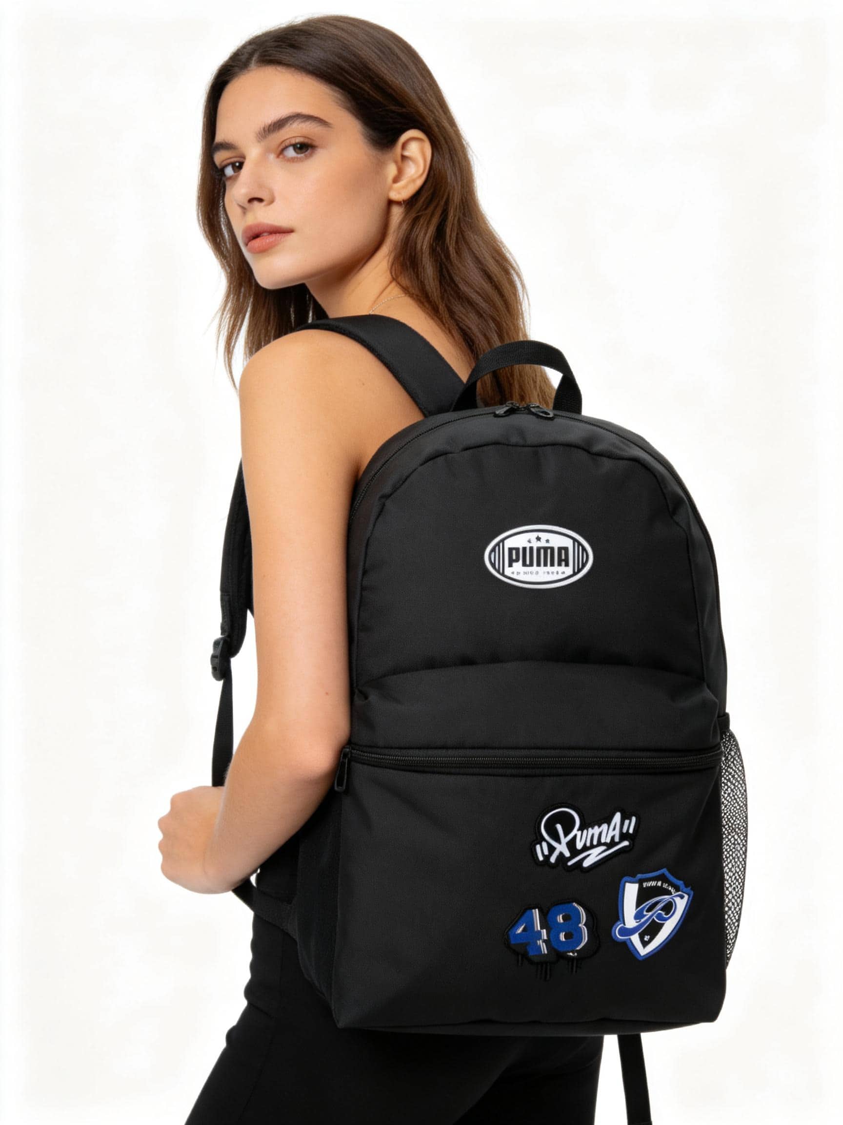 Puma Balo in hình vá Unisex, Balo thể thao thường ngày 090803-01 - màu đen - Xem 1