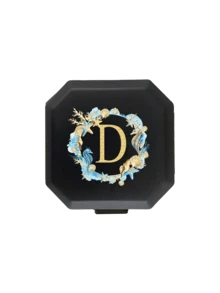 Gold Seashell Seahorse Ocean Element Initial Portable Pill Case, 6-Compartment Capsule Storage Box, Travel Pill Box, Pill Bottle Box, Mini Pill Box With A-Z Letters (Excluding Q/U), 6-Grid Tablet Organizer Travel Mini Pill Box, Suitable For Tablet Moisture-Proof Medication And Vitamin Container Dispenser - Multicolor - View 16