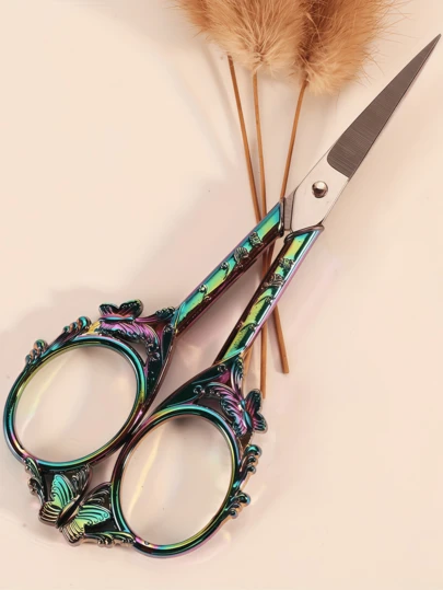 مقص حواجب بشكل فراشة 11.94 سم، مقص رموش صغير للنساء، مقص خياطة، مقص خيوط، مقص أنف وذقن من الفولاذ المقاوم للصدأ، للأعمال اليدوية والفنية والخياطة والخيوط المفكوكة، أدوات DIY