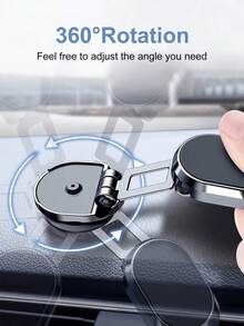 Alloy Suction Cup Magnetic Car Phone Holder, 360° Rotation, Universal Compatible With Apple Devices, Valentine's Day Gift - Multicolor - View 2
