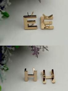 Nhãn chữ cái trang trí túi xách, kích thước 3/4" (16-18mm), lựa chọn từ 26 chữ cái kim loại để trang trí, đinh tán chữ cái kim loại, vật liệu thủ công DIY và trang trí da, phụ kiện thay thế cho túi xách, quần áo (như áo khoác, quần jean), giày dép, thắt lưng hoặc vòng cổ thú cưng. - Nhiều màu - Xem 8