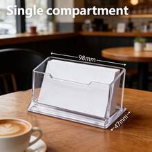 1 hộp đựng danh thiếp bằng acrylic để bàn, giá trưng bày danh thiếp bằng nhựa trong suốt, hộp đựng danh thiếp, có thể chứa 30-50 danh thiếp, giá trưng bày danh thiếp bằng acrylic. - giá trưng bày danh thiếp - Xem 1