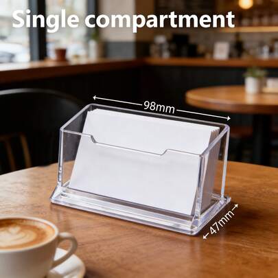 1 hộp đựng danh thiếp bằng acrylic để bàn, giá trưng bày danh thiếp bằng nhựa trong suốt, hộp đựng danh thiếp, có thể chứa 30-50 danh thiếp, giá trưng bày danh thiếp bằng acrylic.