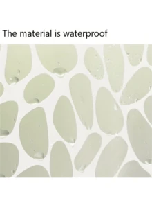 1 件 PEVA 防水浴帘，优雅朦胧鹅卵石图案浴室防水浴帘，石头印花，71 英寸宽 x 71 英寸长或 71 英寸宽 x 79 英寸长，配有 12 个挂钩，适用于浴室、阳台、花园 - 白色 - 查看 7