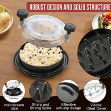 8 pouces Déchiqueteur de viande de poulet, outil de déchiquetage de viande cuite avec couvercle transparent, conception ergonomique, antidérapant, facile à nettoyer, déchiqueteur de viande de poulet style twist - Multicolore - Voir 4