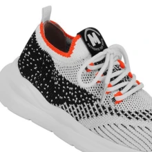 Boys' Knit Sneakers, Easy To Put On, Molekinho 2641104 - White Black Orange - View 3