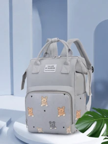 Oaoleer 1pc Multi Functional Travel Diaper Backpack Maternity Baby Diaper Changing Bag Large Capacity Waterproof Oxford Cloth Diaper Bag Backpack With Practical Pockets Stroller Compatible Cute Cartoon Design Ideal Mother's Day Gifts New Mom Gifts - Multicolor - View 10