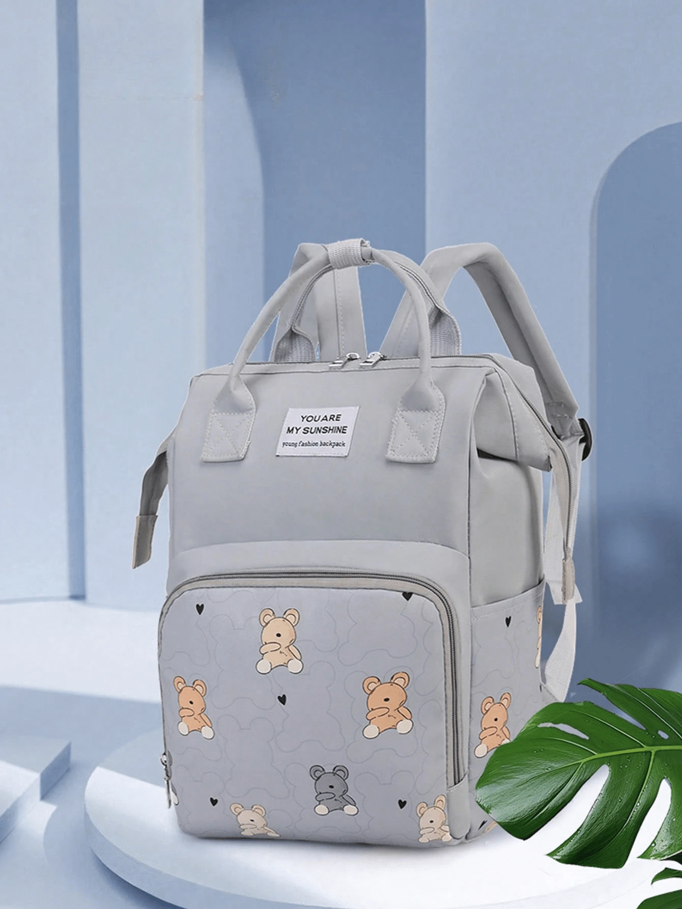 Oaoleer 1pc Multi Functional Travel Diaper Backpack Maternity Baby Diaper Changing Bag Large Capacity Waterproof Oxford Cloth Diaper Bag Backpack With Practical Pockets Stroller Compatible Cute Cartoon Design Ideal Mother's Day Gifts New Mom Gifts - 彩色 - 查看 1