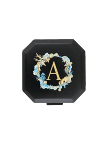 Gold Seashell Seahorse Ocean Element Initial Portable Pill Case, 6-Compartment Capsule Storage Box, Travel Pill Box, Pill Bottle Box, Mini Pill Box With A-Z Letters (Excluding Q/U), 6-Grid Tablet Organizer Travel Mini Pill Box, Suitable For Tablet Moisture-Proof Medication And Vitamin Container Dispenser - Multicolor - View 24