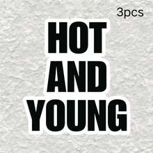 Stiker Teks Bahasa Inggris Minimalis HOT AND YOUNG, Stiker Dekoratif yang Dipersonalisasi, Stiker Vinyl Tahan Air - Permukaan Matte, Stiker Bumper Perekat Diri, Cocok untuk Mobil, Jendela, Laptop, Truk, Botol Minum - Desain Serbaguna, Stiker Mobil - vinil - View 11