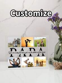 Khung ảnh cá nhân hóa để bàn, "Con yêu bố", Khung ảnh acrylic kèm đế gỗ, Quà tặng Ngày của Cha | Ảnh trang trí hoàn hảo cho nhà và bàn làm việc, Quà tặng Ngày của Cha theo yêu cầu. - Nhiều màu - Xem 6