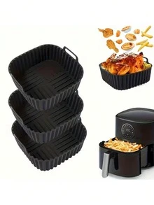 Bộ 1/2 chiếc, Thảm nướng silicon dùng cho nồi chiên không dầu, Thảm hấp silicon chịu nhiệt cao dùng trong gia đình, Khuôn nướng - Xem 4