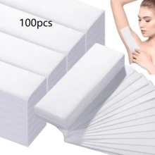 100/50pcs Disposable Thickened Non-Woven Wax Paper Strips, Hair Removal Accessory - White - View 1