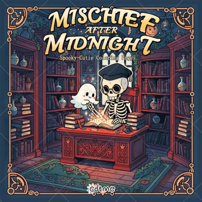 Midnight Mischief Spooky Cute Coloring Book, Bold & Simple, Minimalist Large Design, Help You Relax, Adult Relaxation Coloring Book, 24 Single-Sided Hand-Drawn Pages, Minimalist Pattern Design, Easy To Color, Enjoy Fun And Fulfillment Through Coloring, Thoughtful Gift For Friends, Family Or Loved Ones For Holidays, Birthdays Or Any Special Occasion, Back To School Stationery Supplies