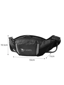 CAMEL CROWN Bolsa de cintura para deportes al aire libre, bolsa de pecho casual multifuncional, bolsa de hombro, bolsa cruzada, mochila práctica de múltiples secciones. - Fantasma negro - Ver 3