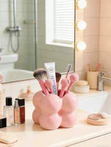 1 件装高端甜甜圈造型北欧风浴室梳妆台刷架，化妆刷收纳架，梳子架，粉刷收纳盒，高性价比多功能笔筒装饰设计，大容量，适用于办公室、家居装饰和储物空间。 - A - 查看 4
