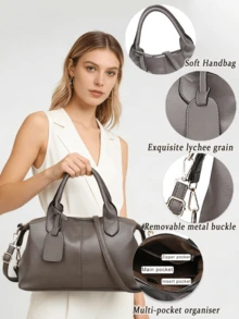 Women's PU Leather Handbag Crossbody Bag Large Briefcase Stylish Design Suitable For Parties Storage Travel And Commuting Versatile Colour Handheld Tote Bag Women's Shoulder Bag Wide Range Of Uses Daily Life Travel  Holidays Ideal Gift For Birthdays And Festivals Womens PU Leather Handbags Crossbody Purse Large Satchel Tote Bag Ladies Shoulder Bag.Family Gathering Tote - 彩色 - 查看 10