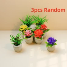 Dollhouse Mini Plant Model Potted Plants, Micro Landscape Potted Plants, Outdoor Artificial Flower Potted Plants, Artificial Green Plants, Mini Green Plant Potted Plants, Dollhouse Decor Accessories, Micro Scene Photography Props, Artificial Small Potted Plants Micro Landscape Decor - Multicolor - View 11