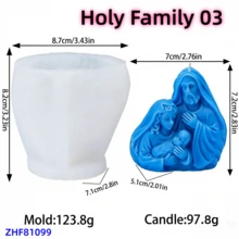 1PC Religious Jesus Virgin Mary Silicone Candle Molds - Holy Family Jesus Nativity Angel Cherub Christian Catholic DIY Candle Making Moulds For Home Church Decor Gifts - A-White - View 15