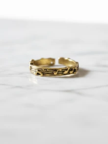 1 chiếc nhẫn bạc cổ điển khắc ký hiệu âm nhạc, thiết kế nhẫn hở cá nhân hóa dành cho nữ. - Bạc - Xem 8