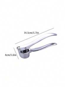 1pc Stainless Steel Garlic Press, Modern Multi-Functional Garlic Mincer, Silver - Multicolor - View 9