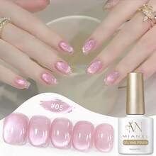 10毫升/瓶 2026新款粉裸色玻璃珠丝滑精致美白闪亮高密度优雅简约猫眼凝胶指甲油，夏季流行透明水晶猫眼指甲油，温和 - 彩色 - 查看 20