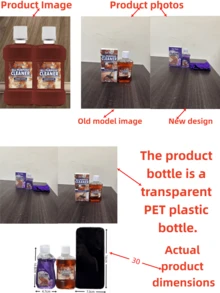 JUE FISH 1pc/2pcs 80ml 多功能地板清潔劑，多效地板除油清潔劑，家用清潔劑，強效除油、清潔、美白與護理，快速分解附著污垢，可去除污垢、油漬並拋光表面的多功能地板清潔劑，恢復地板原有的光澤，清潔並拋光木地板，打造純淨舒適的家居環境 - 彩色 - 查看 5