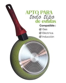 Batería de Cocina Caroline Marca Alfa Terracota / Avocado Antiadherente Tipo Piedra | Juego de Ollas, Sartén y Grill | Tapas de Cristal Resistentes a Caídas | Apta para Estufa de Gas, Eléctrica, Vitrocerámica e Inducción | Cocina Premium - Ver 11