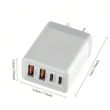 Bộ sạc nhanh USB-C 4 cổng này có hai cổng USB-C PD và một cổng sạc nhanh USB-A QC3.0, với thiết kế phích cắm kiểu Úc, phù hợp với 17/16/15/14/13/12, máy tính bảng, Galaxy S20 Plus và các thiết bị Android khác. - Xem 5