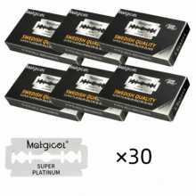 Razor Blades For Barbers, Double Edge Razor Blades, Men's Razor Blades For Shaving, Stainless Steel Professional Barber Tool - Black - View 12