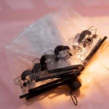 SNOOPY 1PC Transparent Folding Umbrella, Perfect For Commuting, School, Travel & Gift Giving - Multicolor - View 3