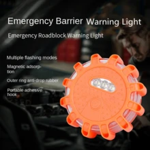 1/2颗LED汽车安全行车灯，汽车道路应急灯，汽车故障等待救援灯，汽车应急灯，道路安全闪光灯，LED道路闪光灯，户外警示灯，汽车警示灯，便携式户外安全旅行SOS灯，15颗LED安全旅行应急灯，磁吸式设计带挂钩，AAA电池供电（不含电池），小巧便携，直径10厘米 - 圓形 - 查看 7