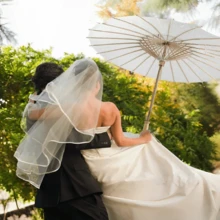 1 chiếc ô giấy trắng, ô cưới cán gỗ, phụ kiện chụp ảnh tự làm trang trí, món quà tuyệt vời nhất cho tiệc cưới. - Nhiều màu - Xem 3