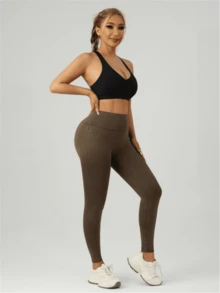 1PC Solid Colour Casual Sports Bras For Women,Crisscross Back Yoga Fitness Running Sports Tops,Racerback Black Fall - Black - View 5