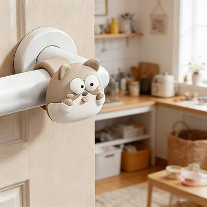 1 Pc - Door Handle Anti-Collision Pad | Silicone Protective Pad, Strong And Durable, Suitable For Walls And Furniture, Prevents Scratches And Noise On Door Handles, Cabinet Handles, Window Handles - Universal Type