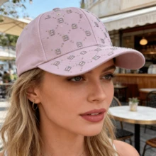 Luxury Rhinestone Letter "B" Visor Cap, Versatile Casual Sun Protection Hat, Adjustable Unisex, Holiday Gift - A - View 6