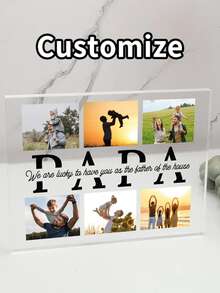 Khung ảnh cá nhân hóa để bàn, "Con yêu bố", Khung ảnh acrylic kèm đế gỗ, Quà tặng Ngày của Cha | Ảnh trang trí hoàn hảo cho nhà và bàn làm việc, Quà tặng Ngày của Cha theo yêu cầu. - Nhiều màu - Xem 5