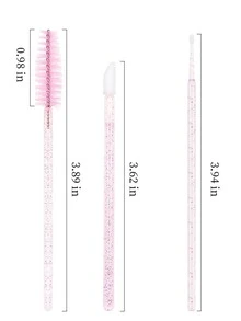 90pcs Disposable Eyelash Brushes, Eyelash Extension Tools, Makeup Brushes, Suitable For Eyelash Extension, Eyebrow Brush, Eyeshadow Brush, Spiral Brush, Back To School Season - Pink - View 7