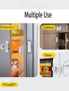 1 pièce Serrure de pour réfrigérateur sans perçage - Serrure de réfrigérateur à l'épreuve, convient pour les portes de réfrigérateur et de four - Fermeture par sangle non constrictive avec autocollant adhésif puissant - Multicolore - Voir 2