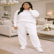 Luize Set Consisting Of Wide-Leg Pants And A Crew Neck Sweatshirt – Comfort And Fashion In One Look! - trắng - Xem 3