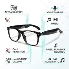 SENBONO 2026 New Smart Glasses With Wireless Call, Answer/Reject Call, Music Control, Volume Control, Wake-Up Voice, Remote Control Photography, AI Translation, Built-In Microphone, Smart Audio Glasses For Men Women, Suitable Birthday Gifts - View 10