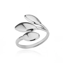 不锈钢叶子装饰戒指，立方氧化锆邪眼戒指，蓝绿松石眼睛戒指，不锈钢女士珠宝幸运礼物 - 9 - 查看 10