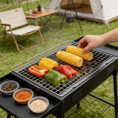 Heavy Duty Stainless Steel Cooling Rack & BBQ Grill Mesh, 38x25cm Non-Slip Baking Grid – Multipurpose Oven Cookie Rack For Roasting Meat, Grilling Vegetables, Drying Herbs, 2/4/6 Pack