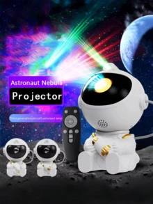 1个宇航员星空投影灯，宇航员氛围夜灯，塑料太空人激光星云灯，带背包按钮显示，遥控 - 彩色 - 查看 6